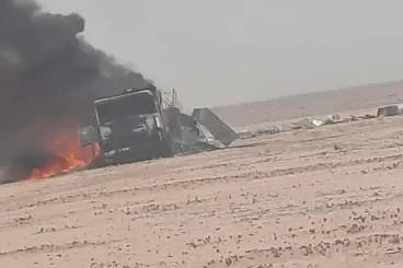 Sahara: Un dron de las FAR bombardea un camión argelino, cerca de Bir Lahlou