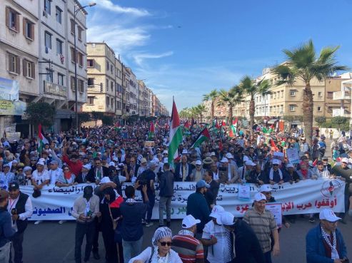 مسيرة تضامنية مع الشعب الفلسطيني بالدار البيضاء