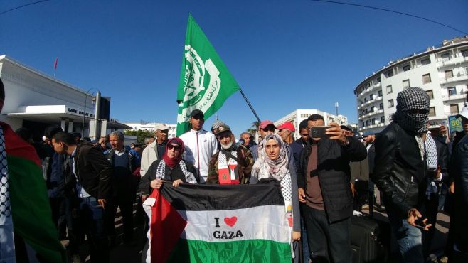 من مسيرة الرباط التضامنية مع الشعب الفلسطيني/ تصور المهدي مساهم