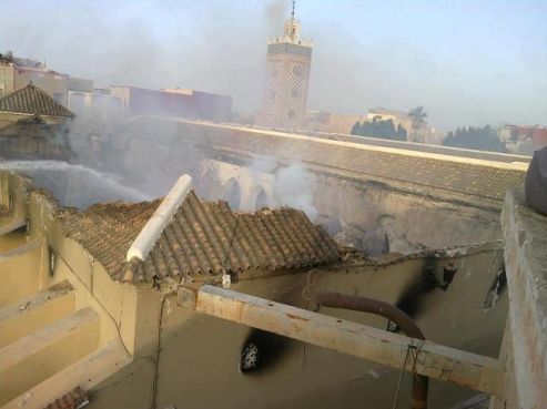 حريق يأتي على المسجد الأعظم بتارودانت 