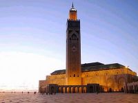 Mosquee Hassan II au crepuscule alt=